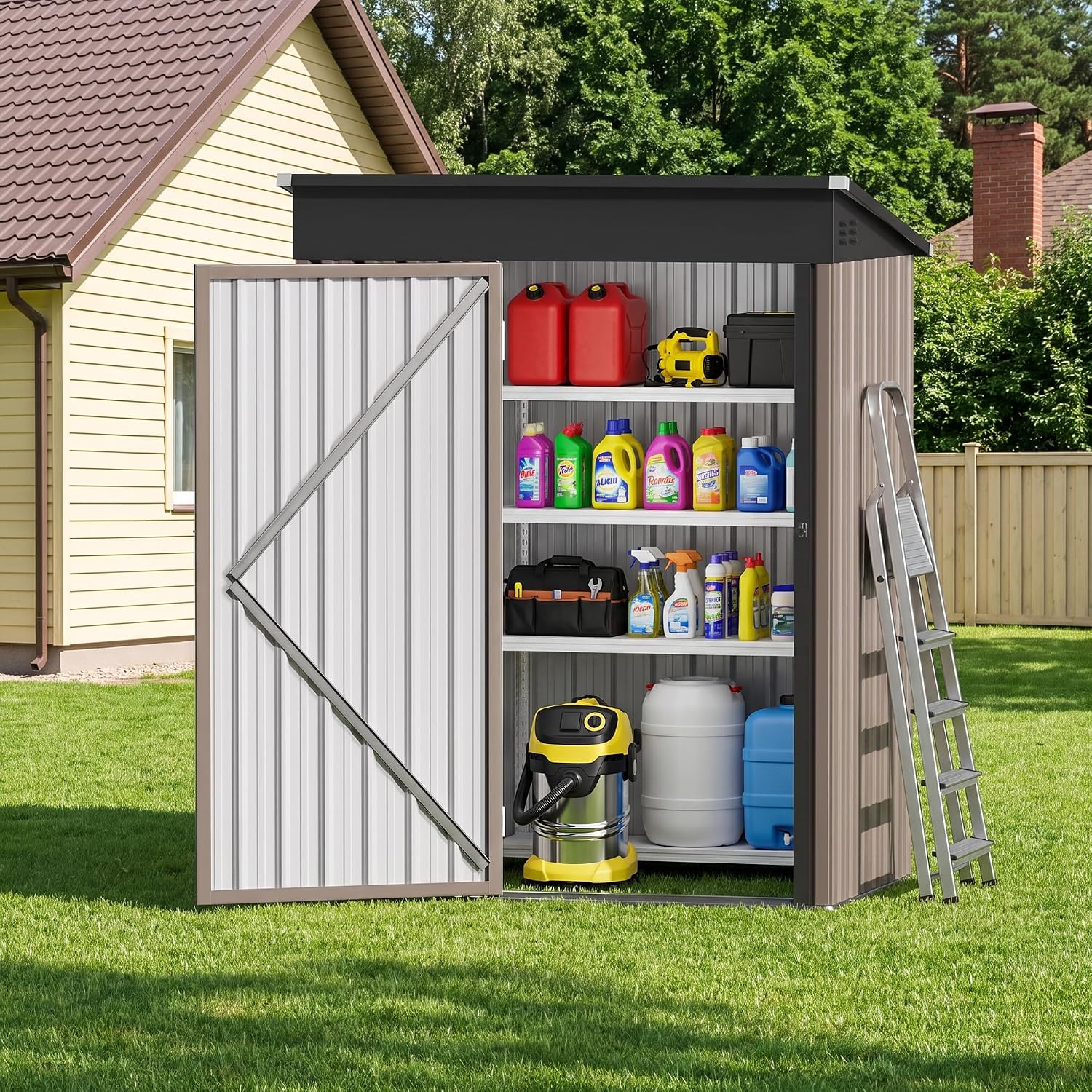 5x3FT Metal Storage Shed with  - đánh giá và giá Garden Tools