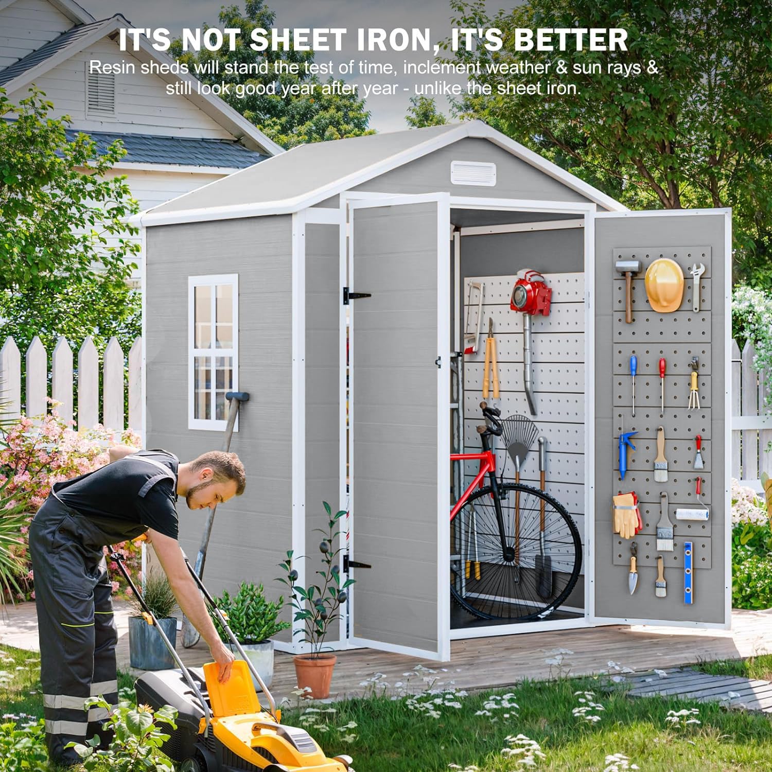 Resin Storage Shed 6x3 FT with - đánh giá và giá Garden Tools