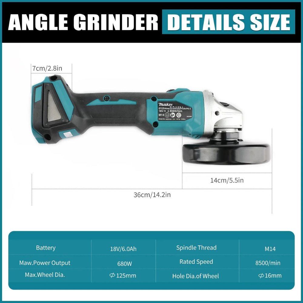 2026 Makita DGA404 125mm Angle - đánh giá và giá Brushless Angle Grinder Battery Powered