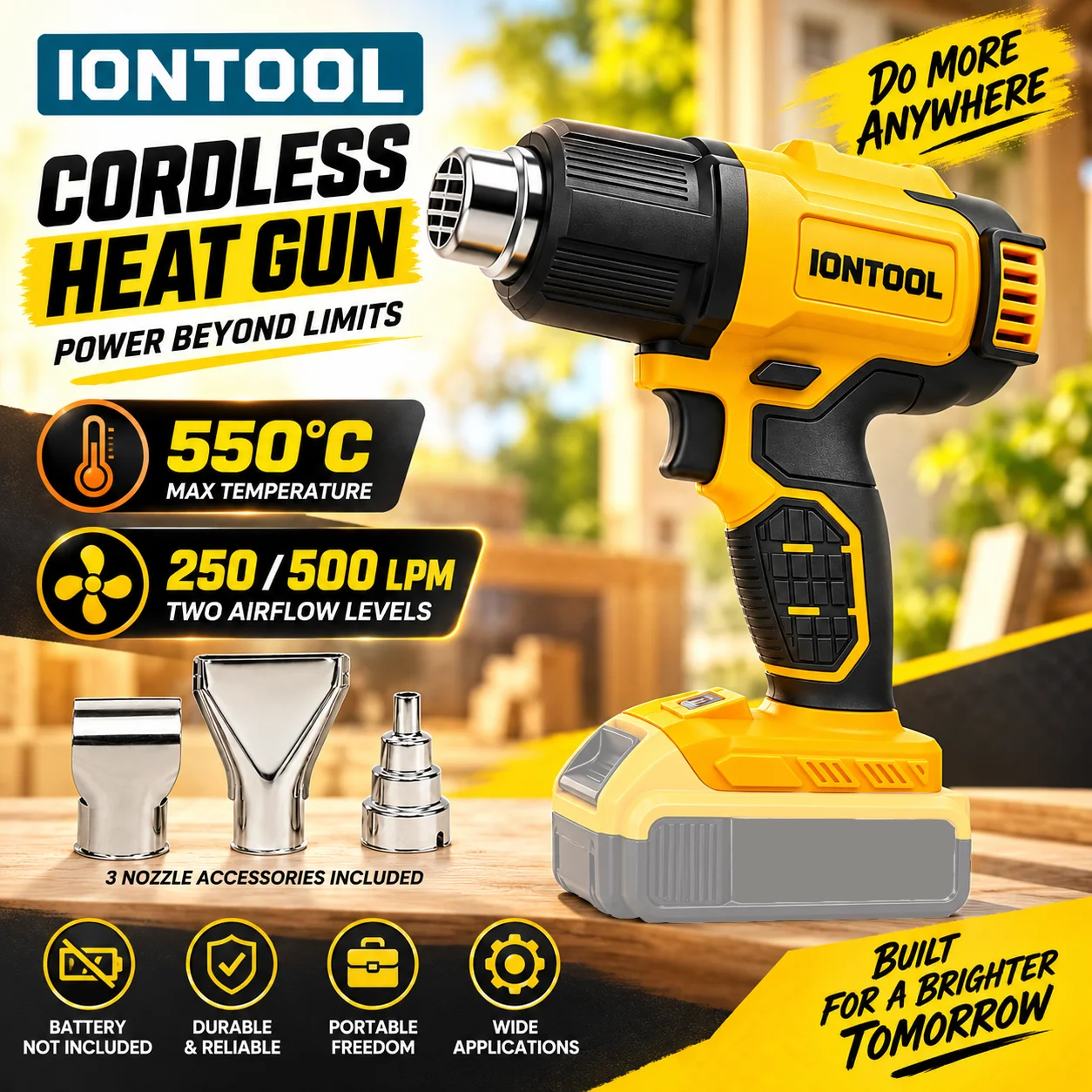 IONTOOL 550℃ Cordless Heat Gun - đánh giá và giá Cordless Heat Gun For Shrink Tubing